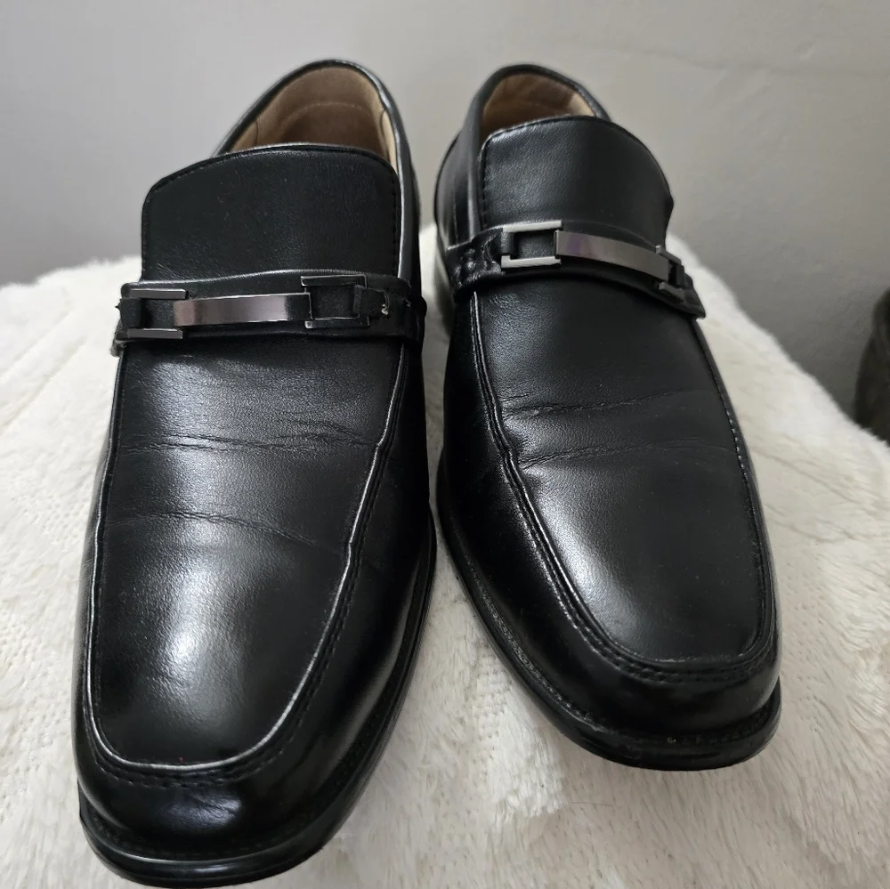 Men's Black Leather Loafers